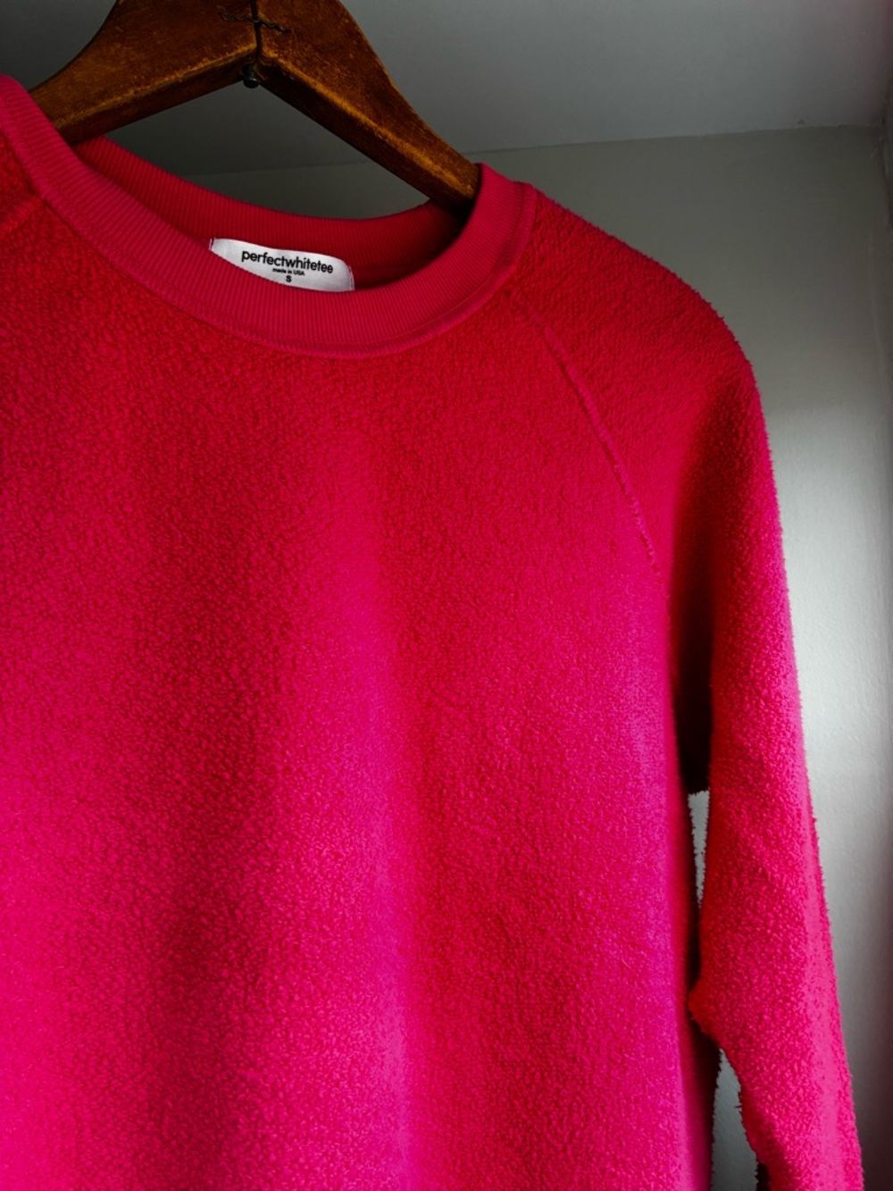 Perfectwhitetee Ziggy Inside out Sweatshirt in Pinkbloom bright pink in Size S - Picture 13 of 14